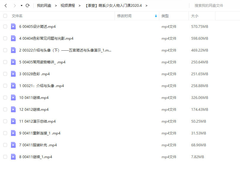 【荼壹】萌系少女人物入门课2020年4月结课【画质高清】