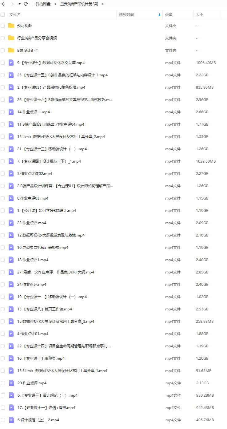 且曼学院B端产品设计第3期2021年【画质还行】