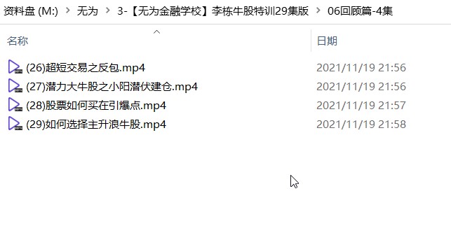 【无为金融学校】李栋牛股特训29集版